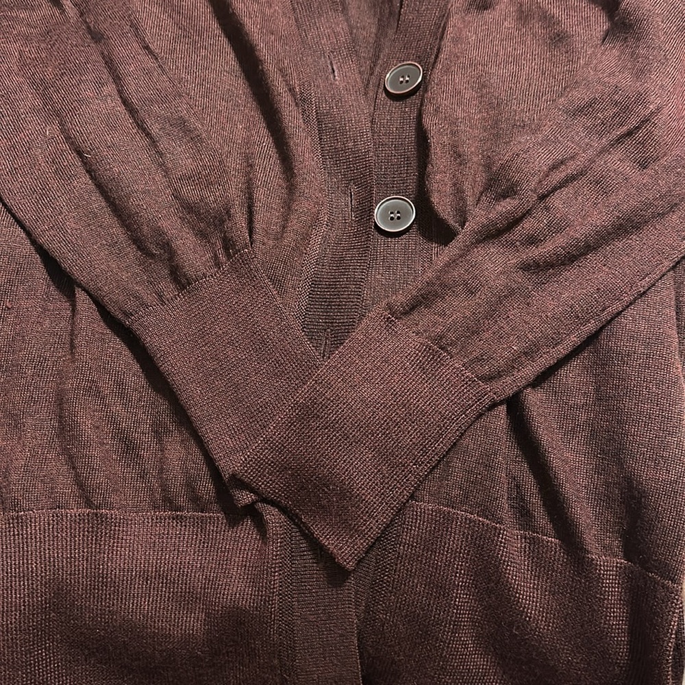 Loft - Maroon L/S Cardigan - Small - Picture 3 of 4